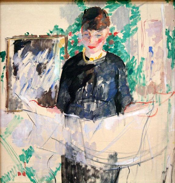 Rik Wouters Woman in Black Reading a Newspaper France oil painting art